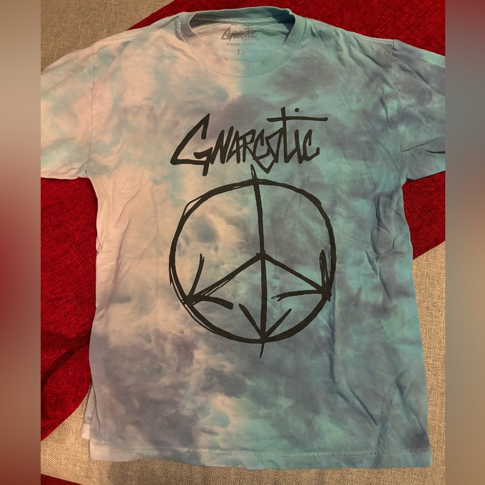 GNARCOTIC mens tie dye t sz L